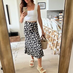 Reformation Navy Daisy Skirt